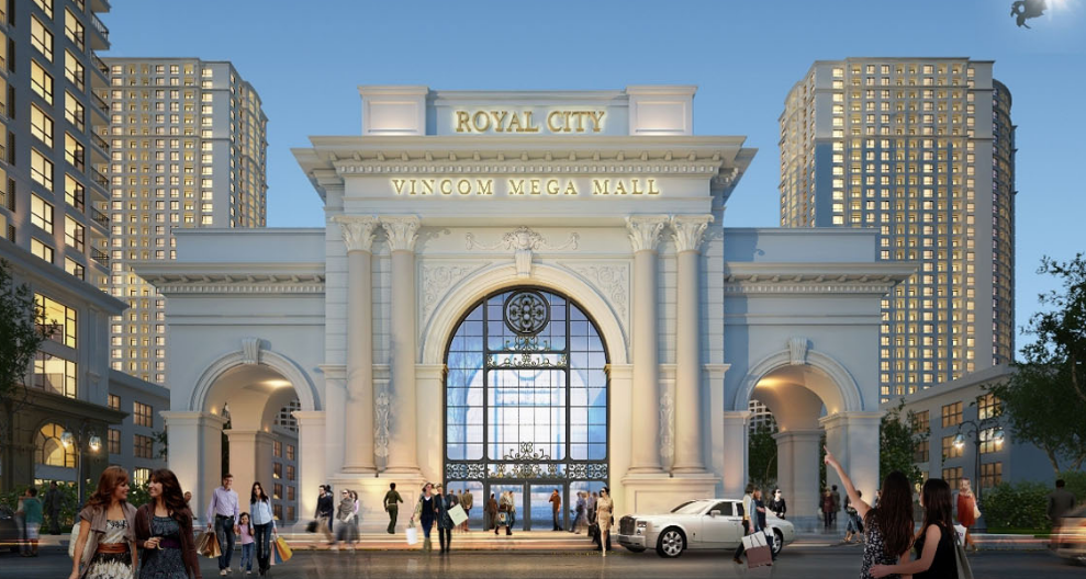 Cổng vào trung tâm thương mại Royal City Vincom Mega Mall